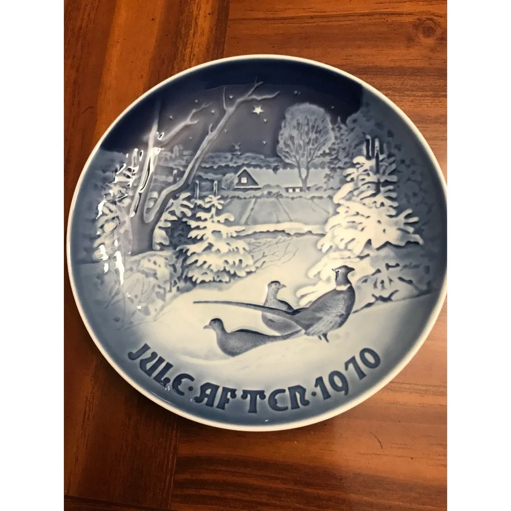 Kjobenhavn bing grondahl 1970 pheasants snow at christmas plate